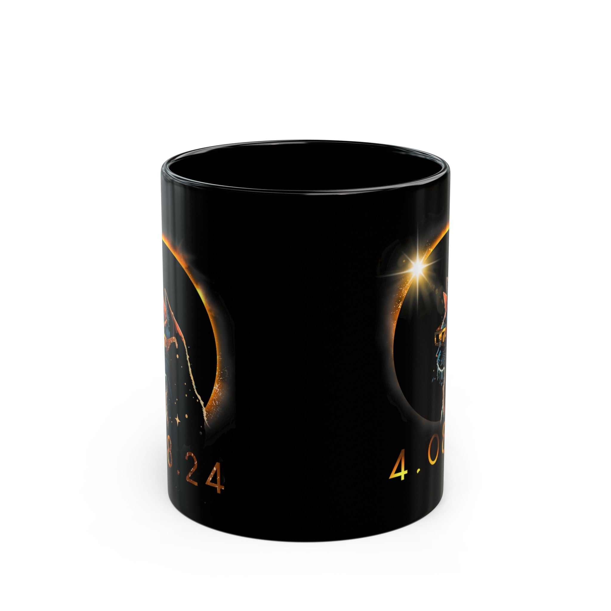 Meow Solar Black Mug (11oz, 15oz)-Phoenix Styles