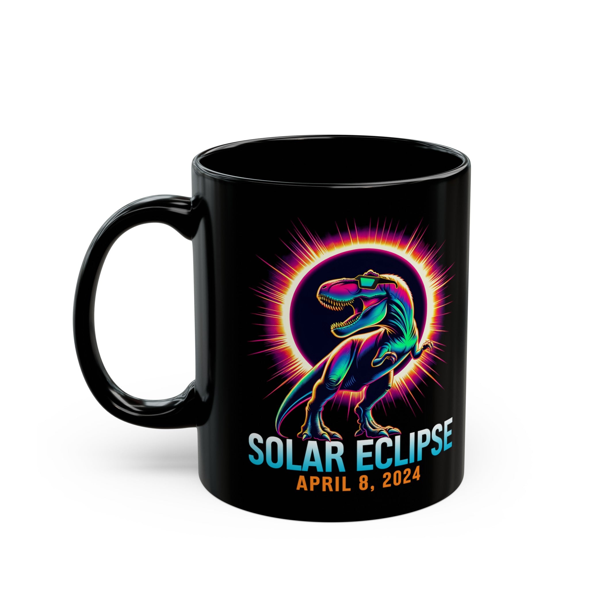 Dino Solar Eclipse Black Mug (11oz, 15oz)-Phoenix Styles