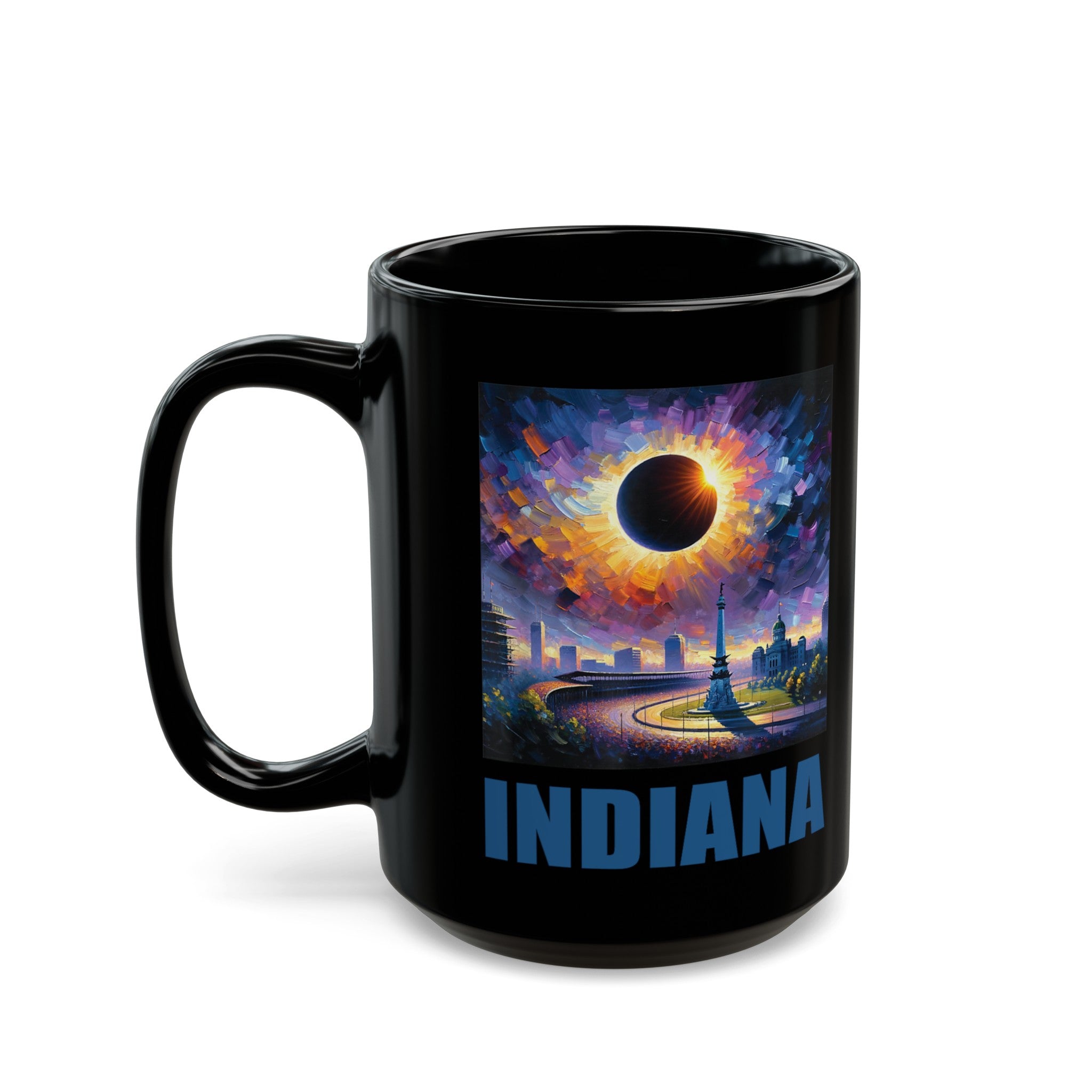 Indiana Solar Eclipse Black Mug (11oz, 15oz)-Phoenix Styles