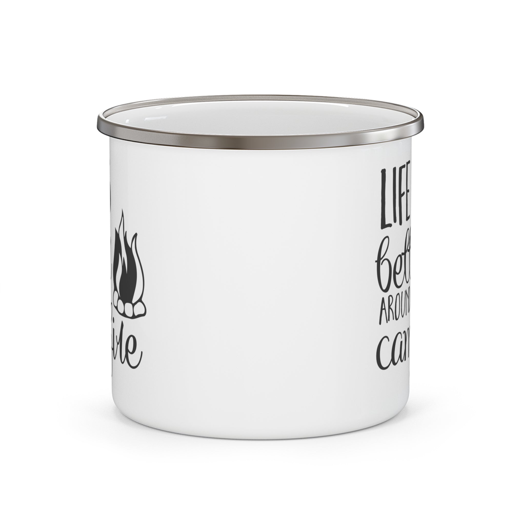 Camping Enamel Mug - "Life is Better Around the Campfire" - Outdoor Adventure Gift