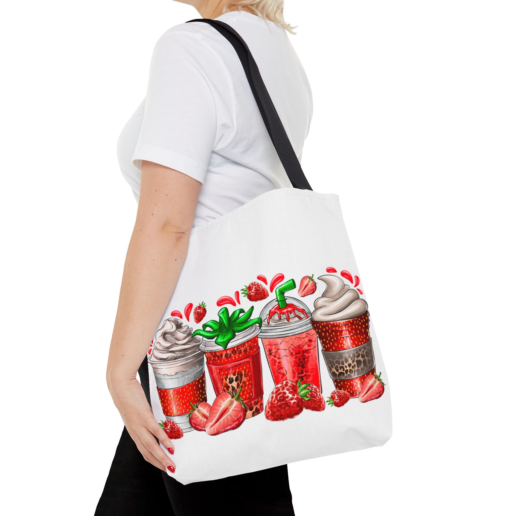 Strawberry Coffee Drink Tote Bag-Phoenix Styles