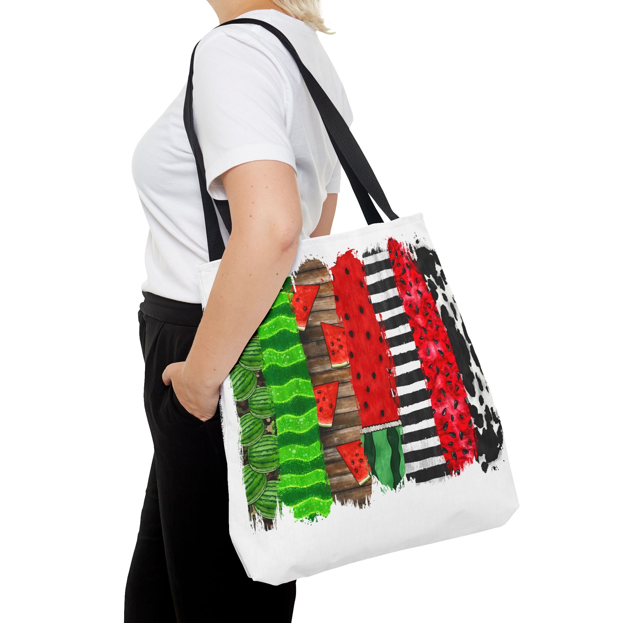 Watermelon Brush Stroke Tote Bag-Phoenix Styles