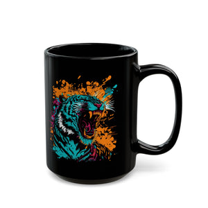 Raging Tiger Black Mug (11oz, 15oz)-Phoenix Styles