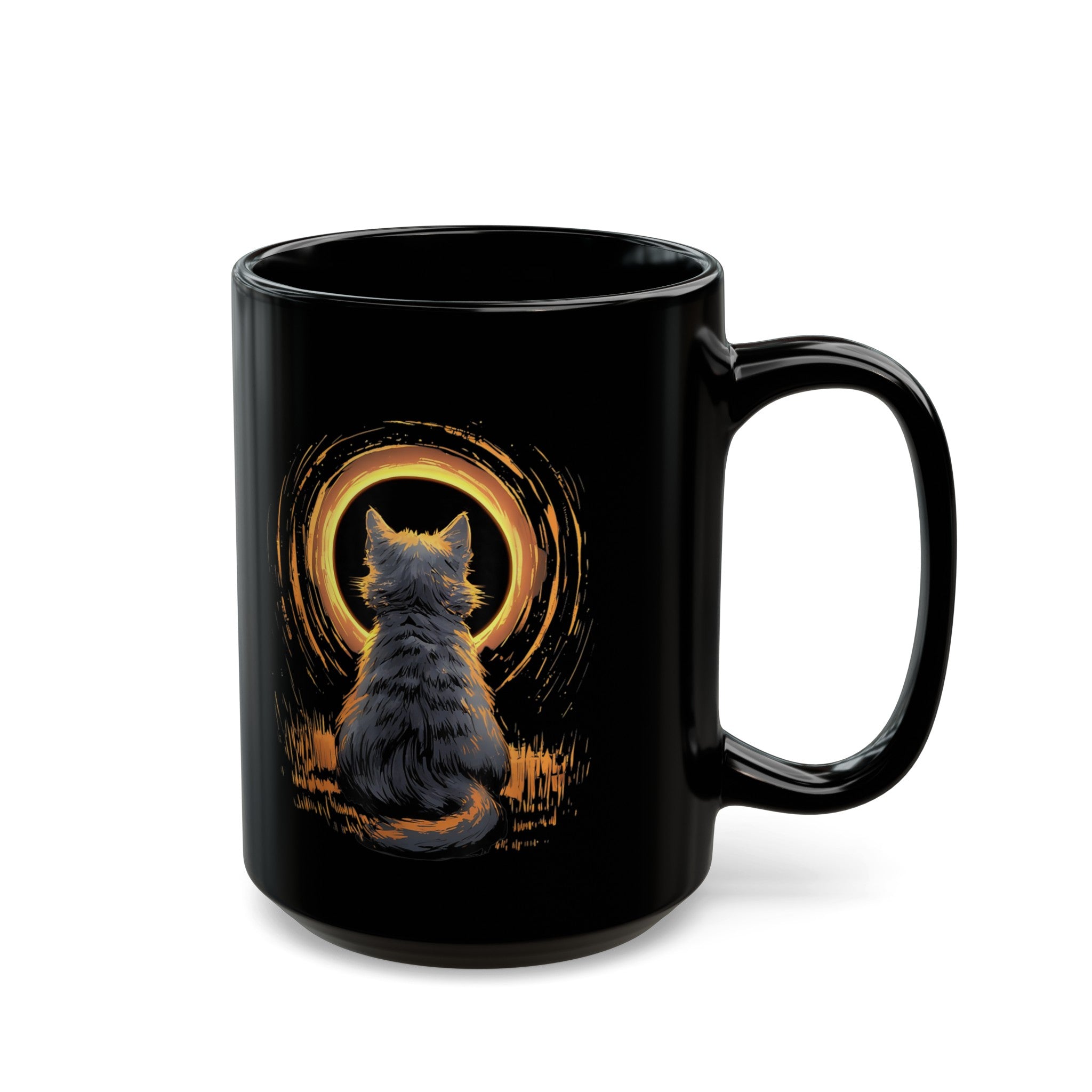 Solar Kitty Black Mug (11oz, 15oz)-Phoenix Styles