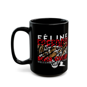 Feline Freedom Black Mug (11oz, 15oz)-Phoenix Styles