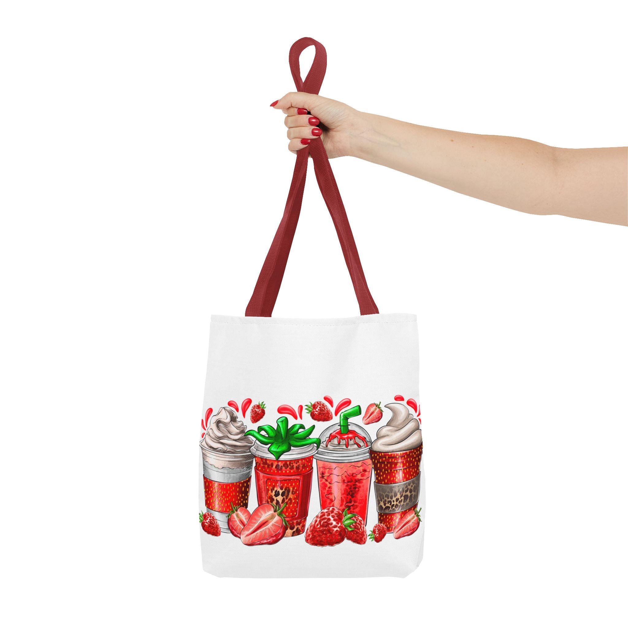 Strawberry Coffee Drink Tote Bag-Phoenix Styles