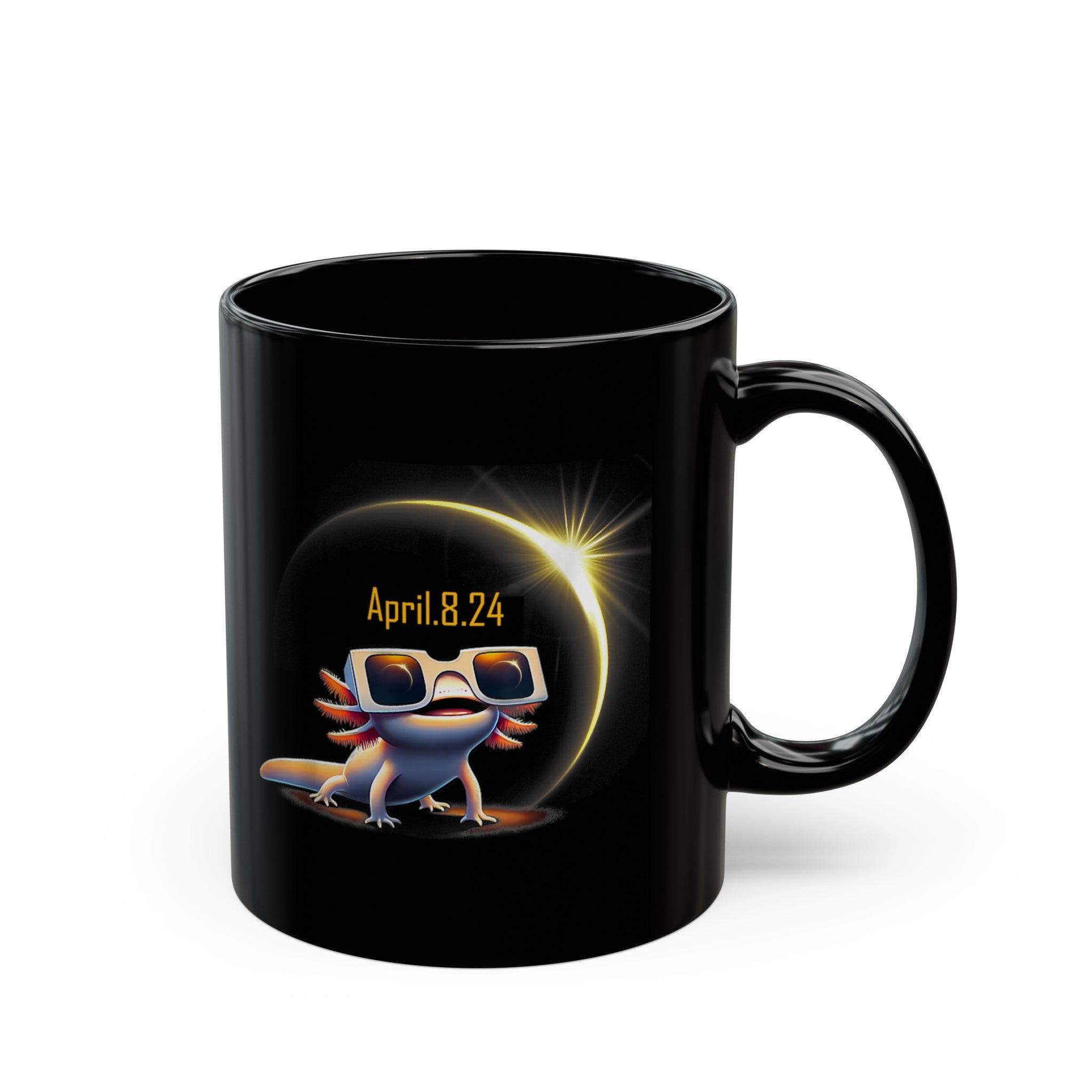 Solar Eclipse Lizard Black Mug (11oz, 15oz)-Phoenix Styles