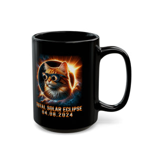 Kitty Solar Eclipse Black Mug (11oz, 15oz)-Phoenix Styles