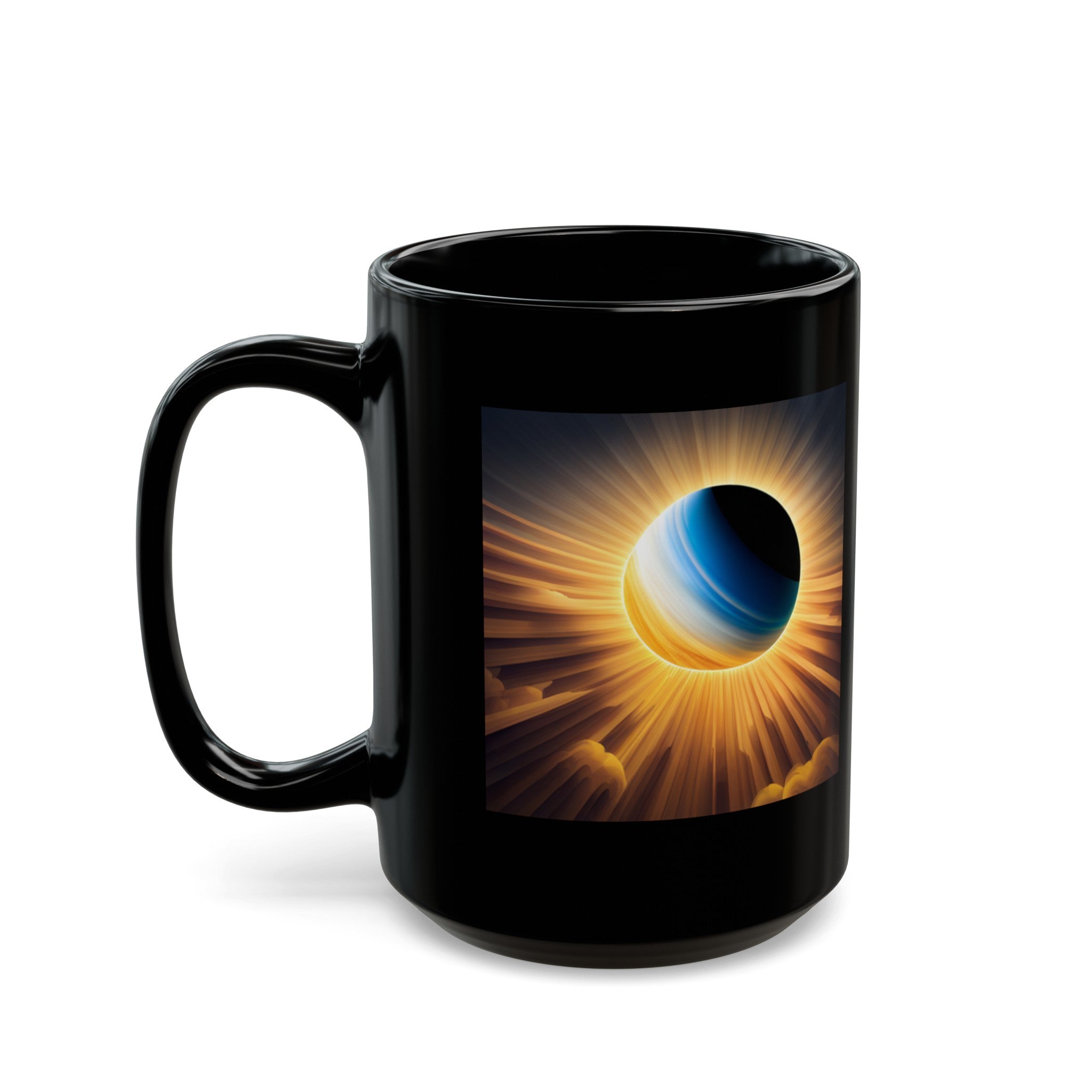 3D Art Solar Eclipse Black Mug (11oz, 15oz)-Phoenix Styles