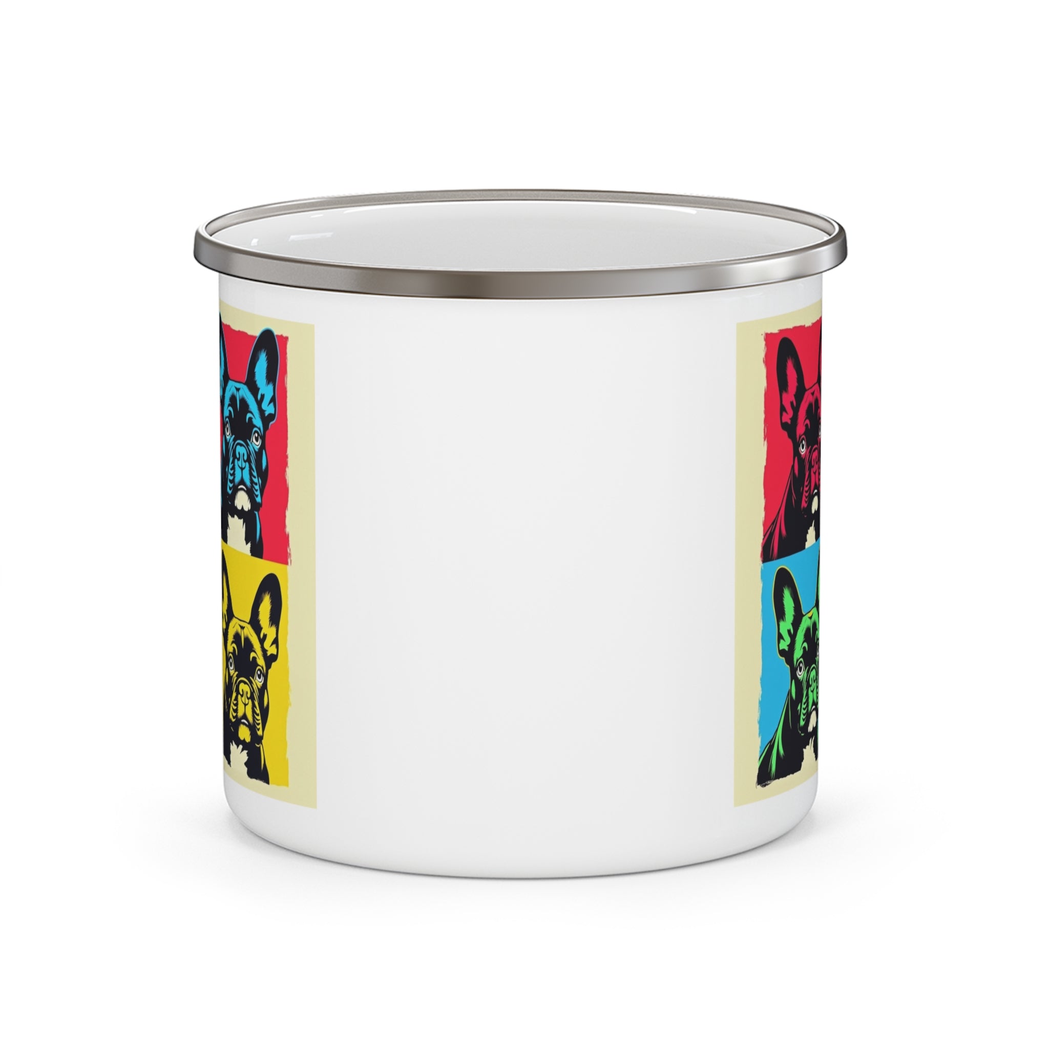 Colorful French Bulldog Enamel Camping Mug - Perfect for Dog Lovers and Outdoor Adventures