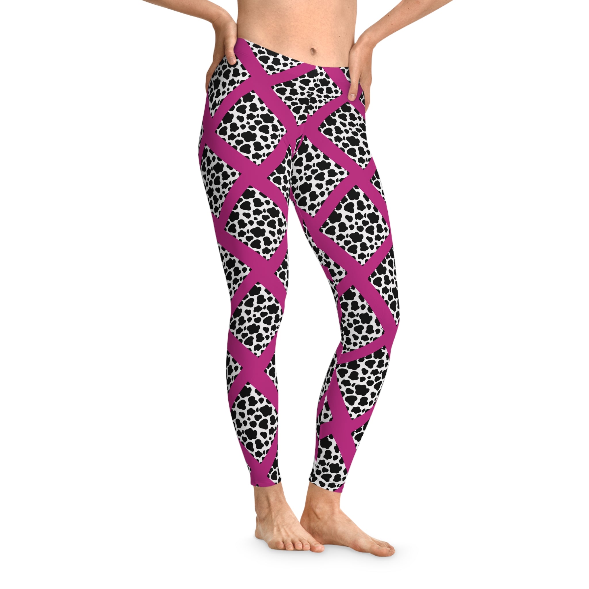 Jungle Beat Pink Stripe with Print Leggings