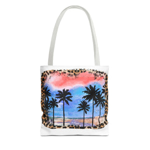 Summer with Leopard Background Tote Bag-Phoenix Styles