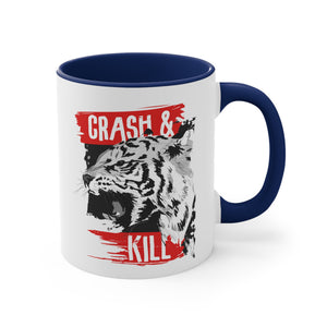 Tiger Crash and Kill Accent Coffee Mug, 11oz-Phoenix Styles