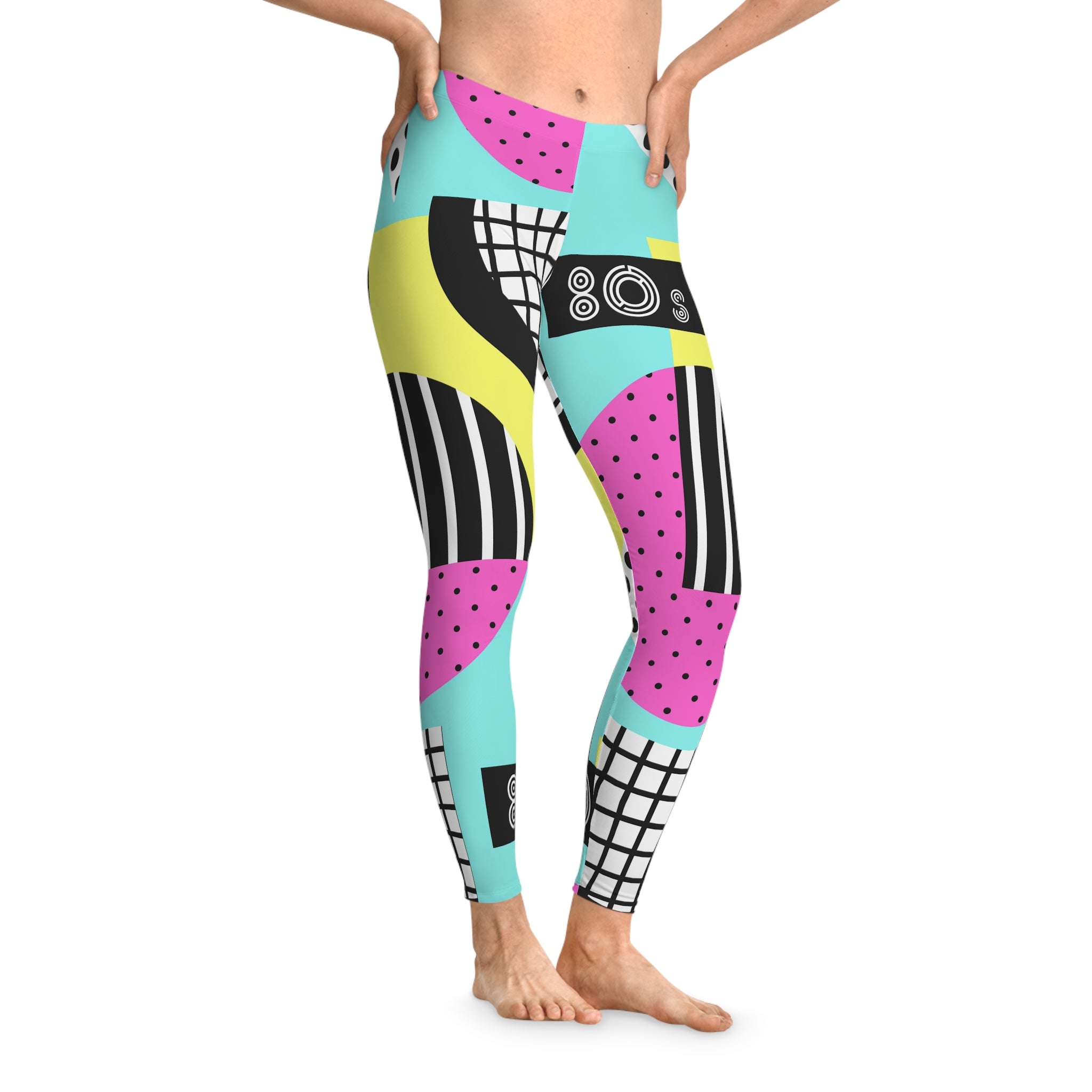 80's Pattern Print Stretchy Leggings