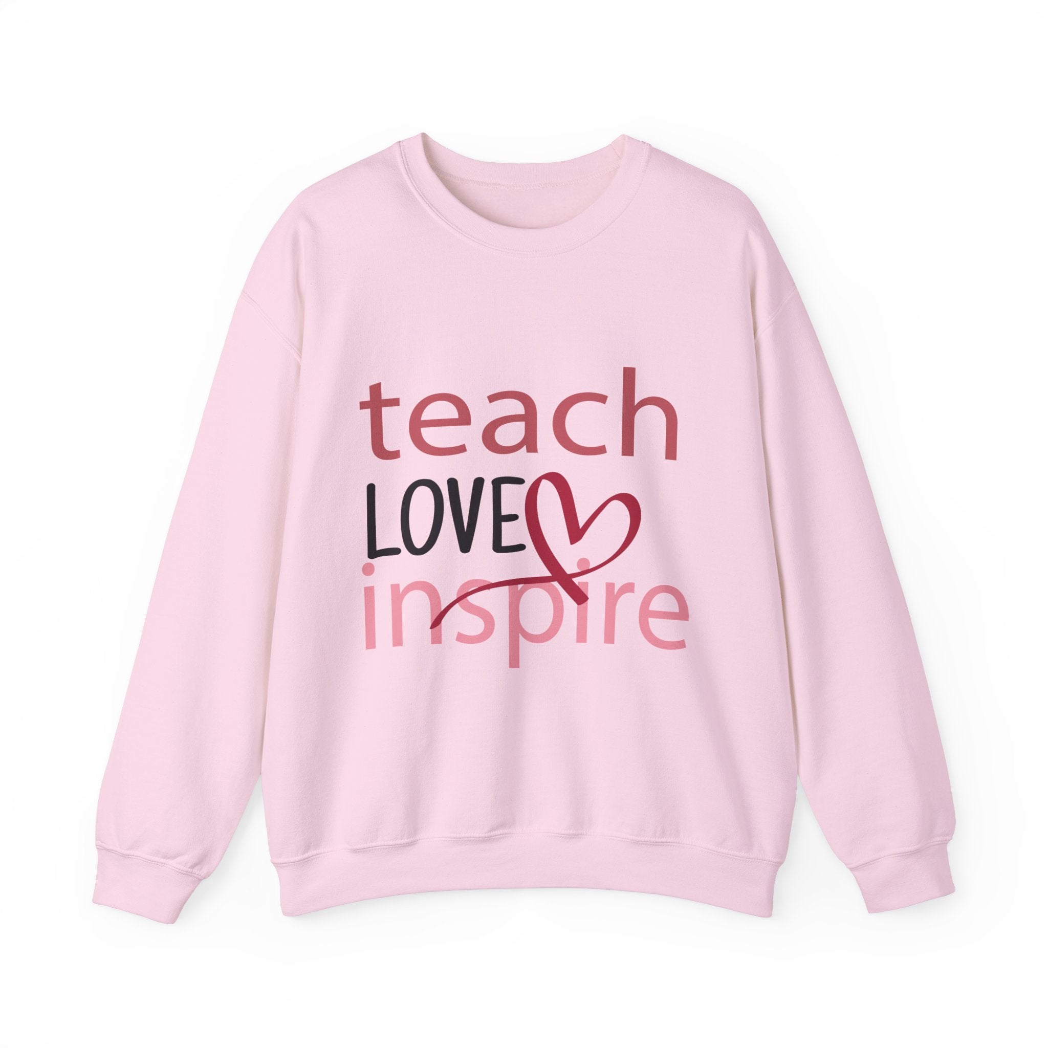 Teach Love Inspire Valentine's Day Crewneck Sweatshirt-Phoenix Styles