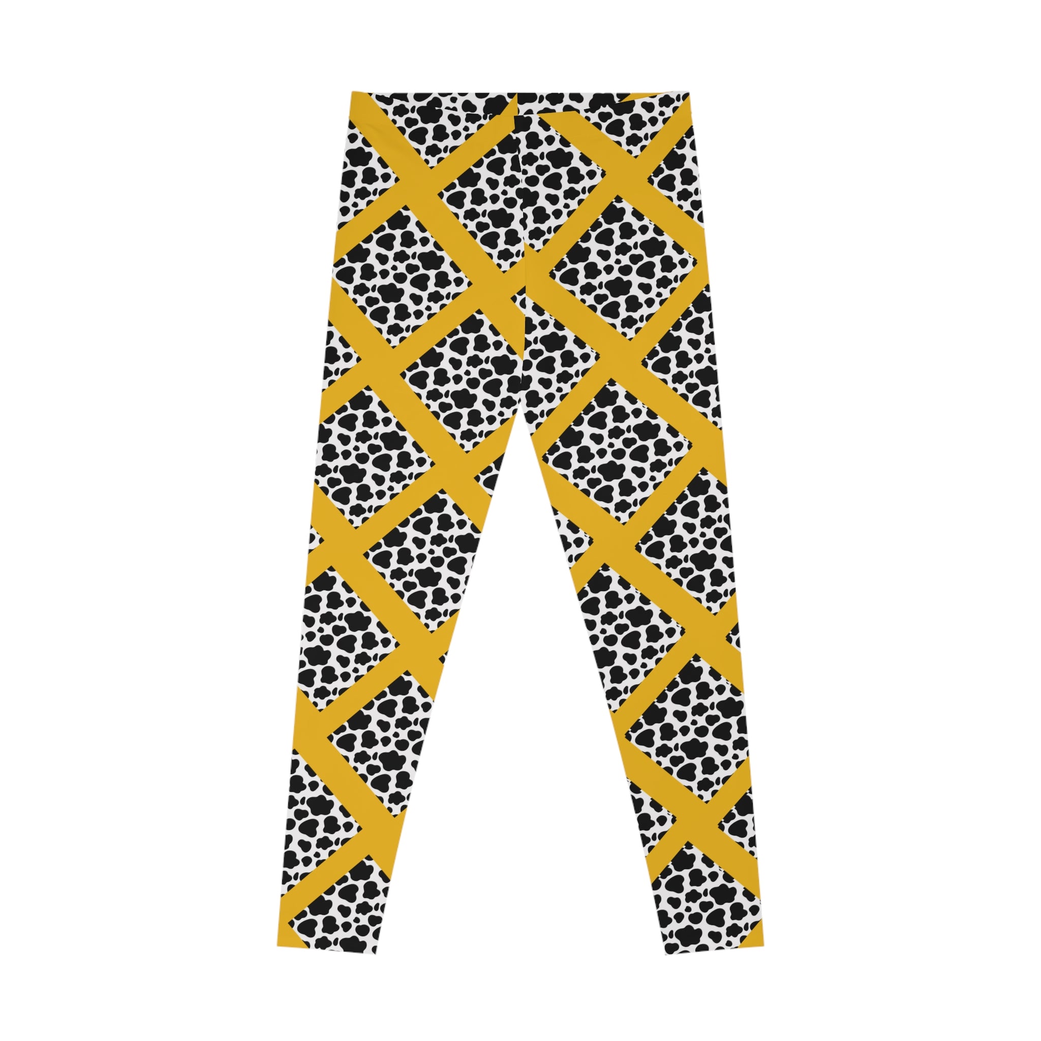 Jungle Beat Yellow Cow Print Leggings