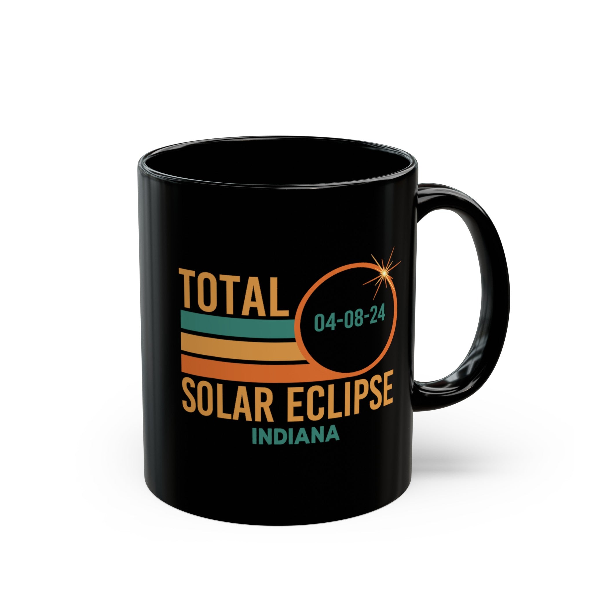 Total Solar Eclipse- Indiana Black Mug (11oz, 15oz)-Phoenix Styles