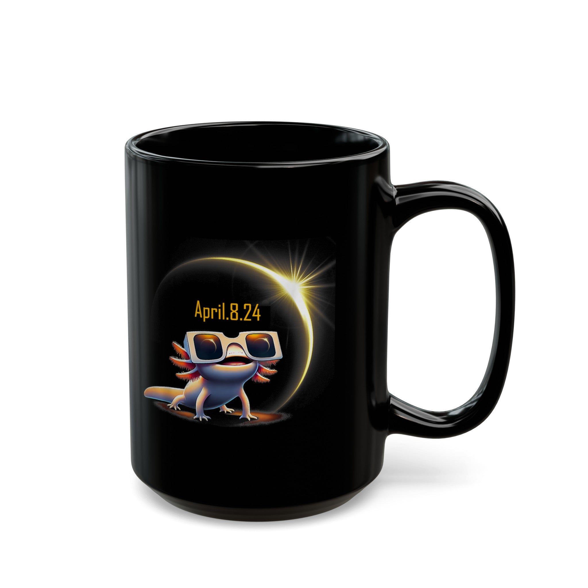 Solar Eclipse Lizard Black Mug (11oz, 15oz)-Phoenix Styles