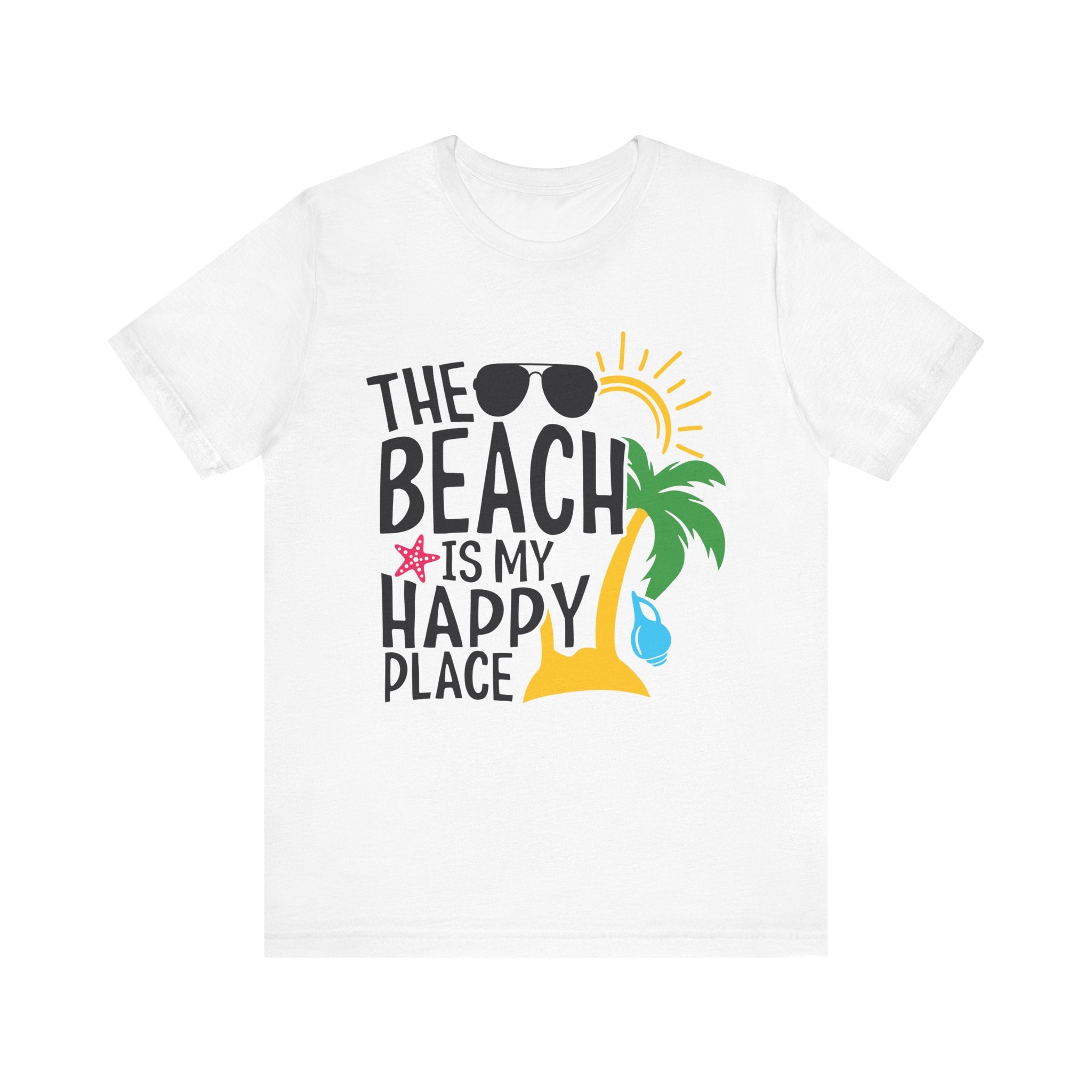 Beach Vibes Unisex Jersey Tee - 'The Beach is My Happy Place'