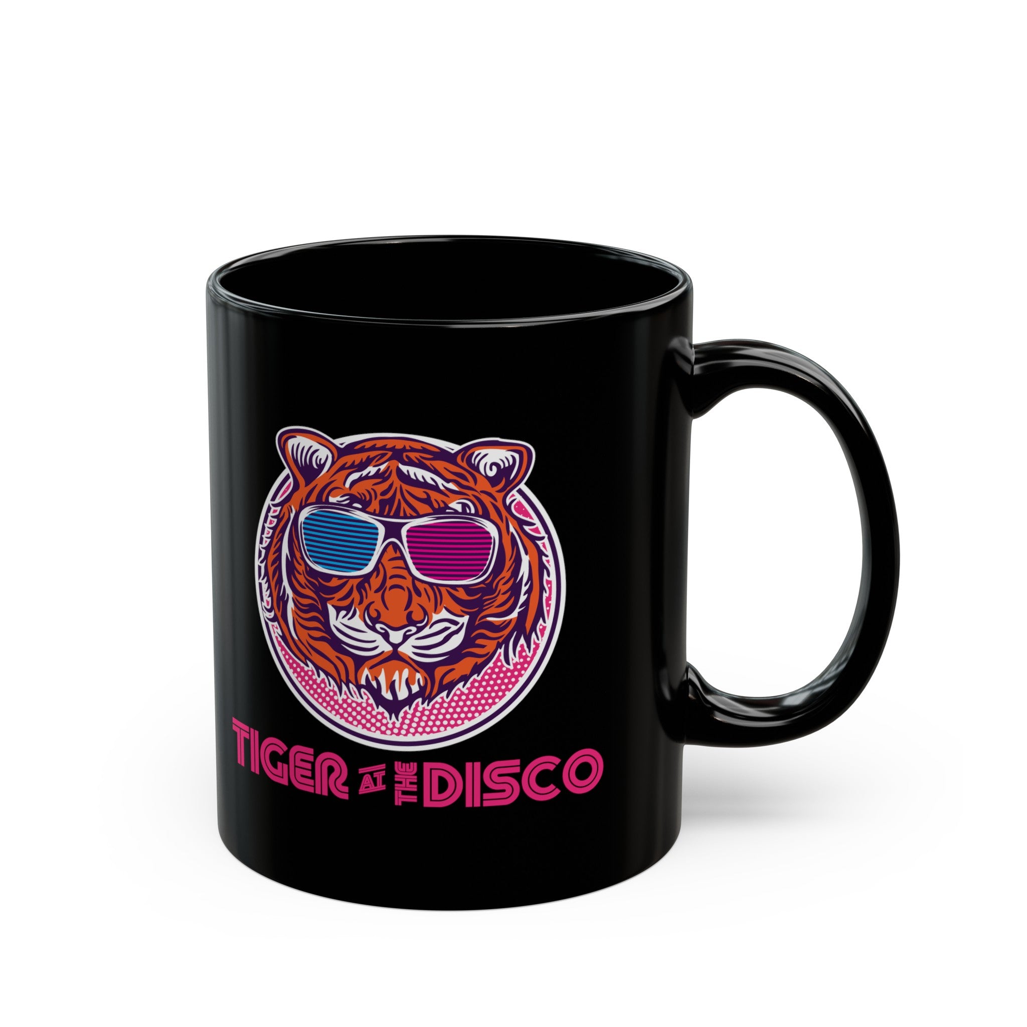 The Disco Tiger Black Mug (11oz, 15oz)-Phoenix Styles