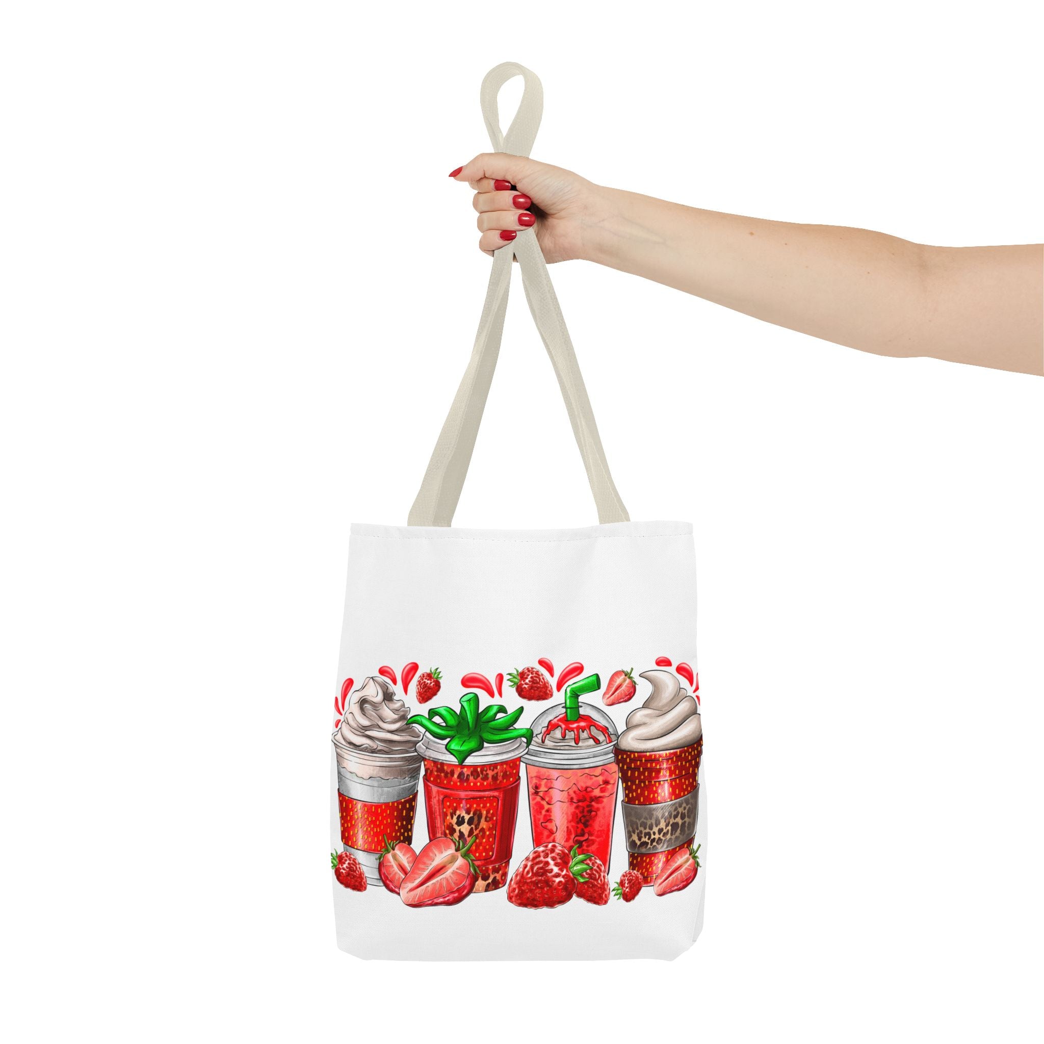 Strawberry Coffee Drink Tote Bag-Phoenix Styles