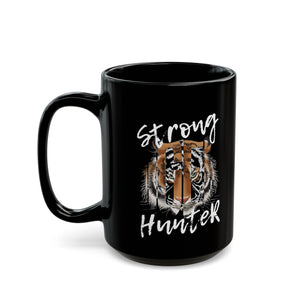 Tiger Strong Hunter Black Mug (11oz, 15oz)-Phoenix Styles