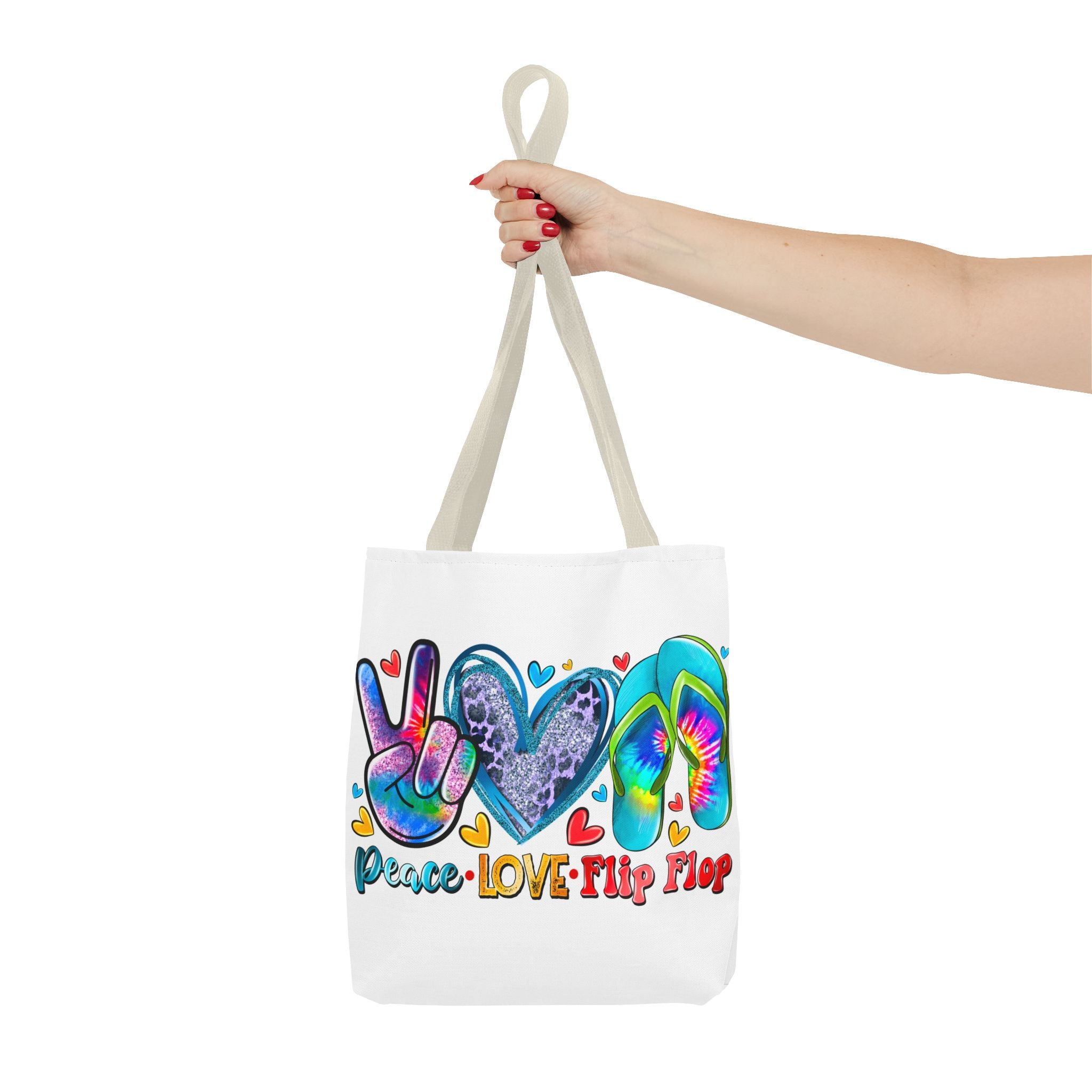 Peace Love Flip Flop Tote Bag-Phoenix Styles