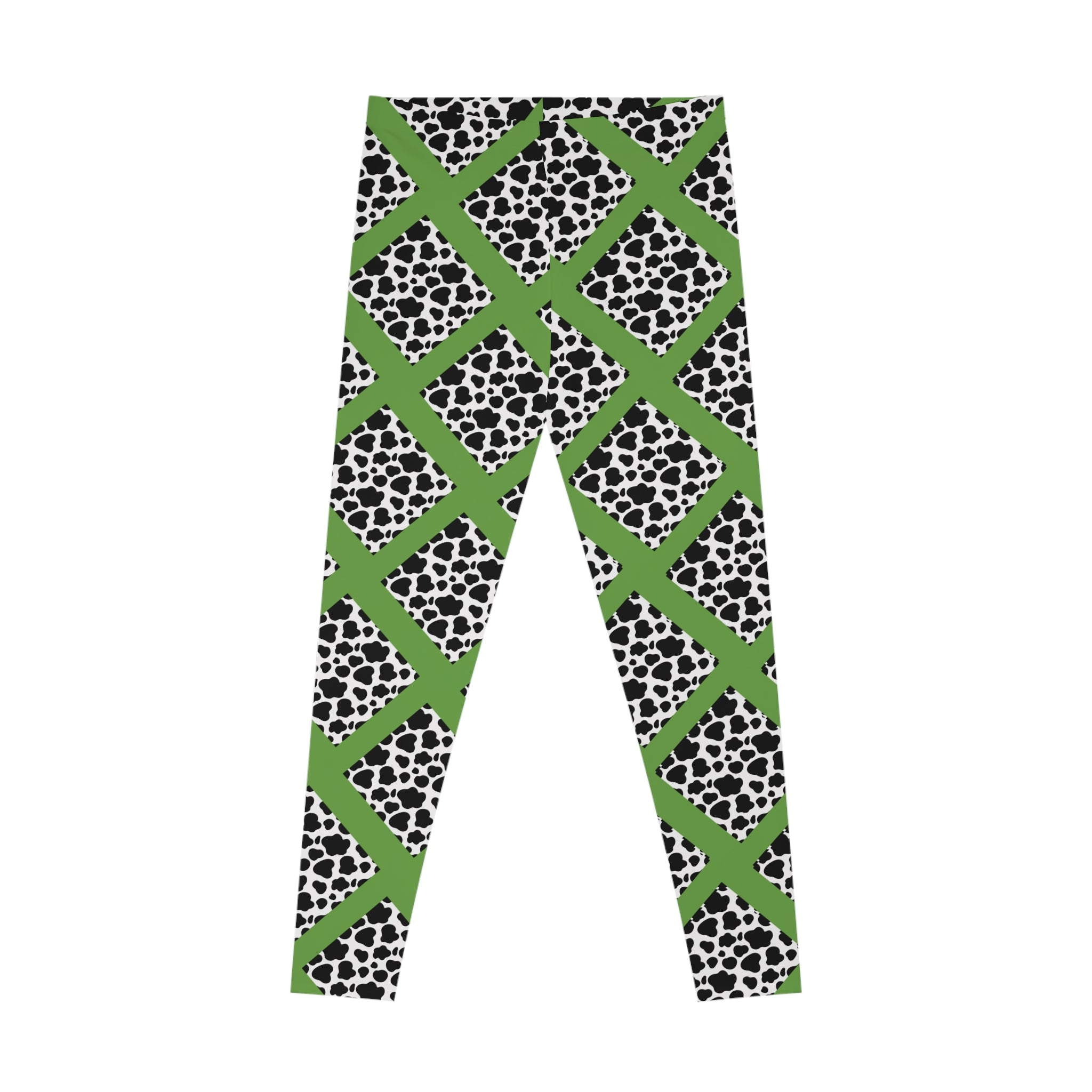 Jungle Beat Green Cow Print Leggings