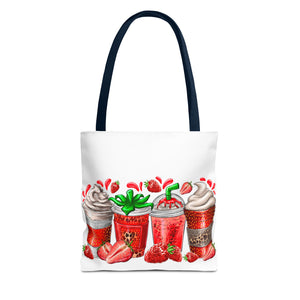 Strawberry Coffee Drink Tote Bag-Phoenix Styles