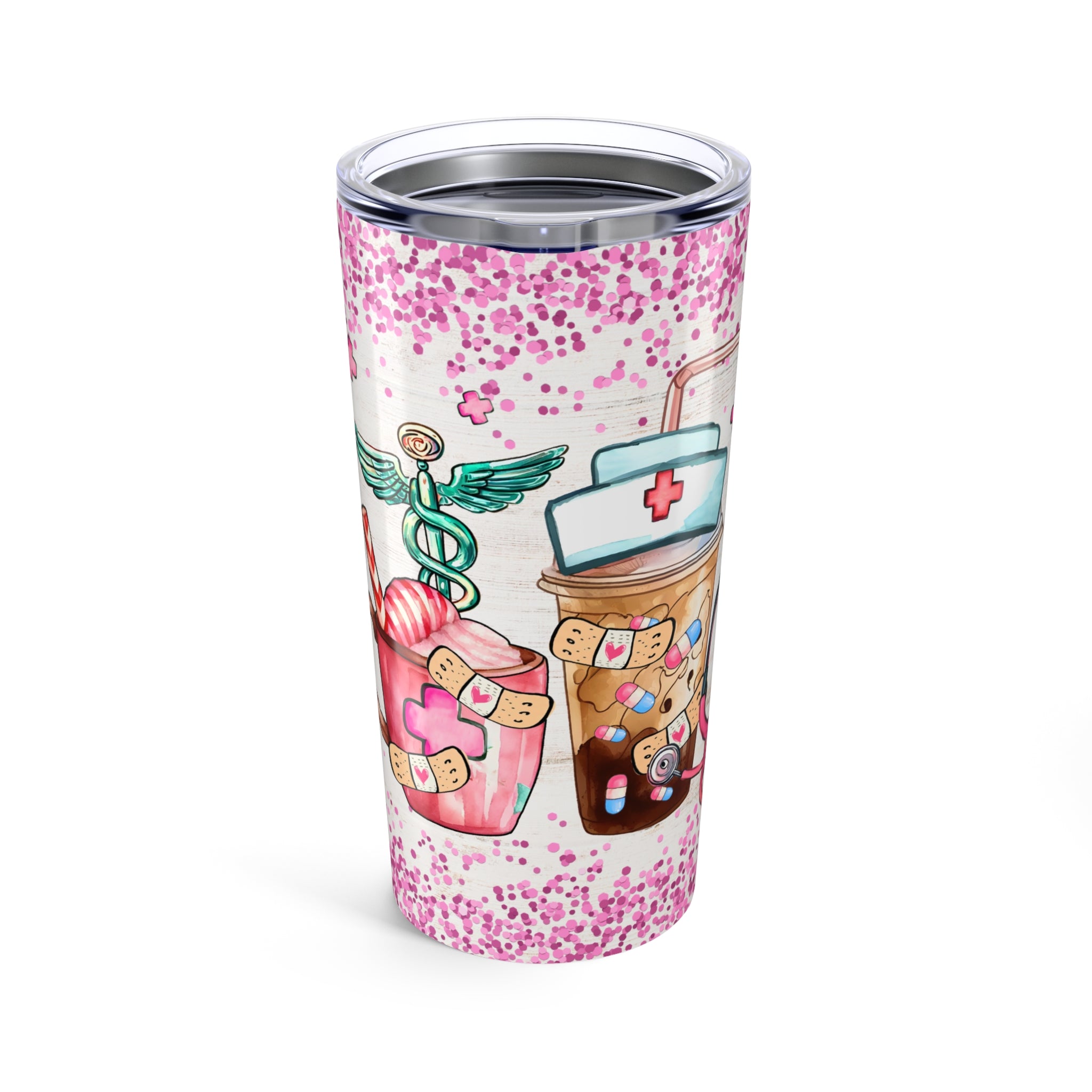 Nurse-Themed 20oz Tumbler with Fun Drinks Design - Perfect Gift for Healthcare Workers