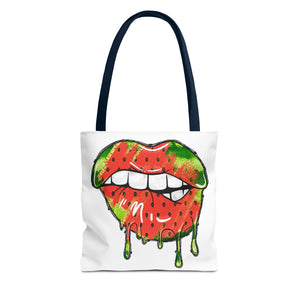 Watermelon Lips Tote Bag (AOP)-Phoenix Styles