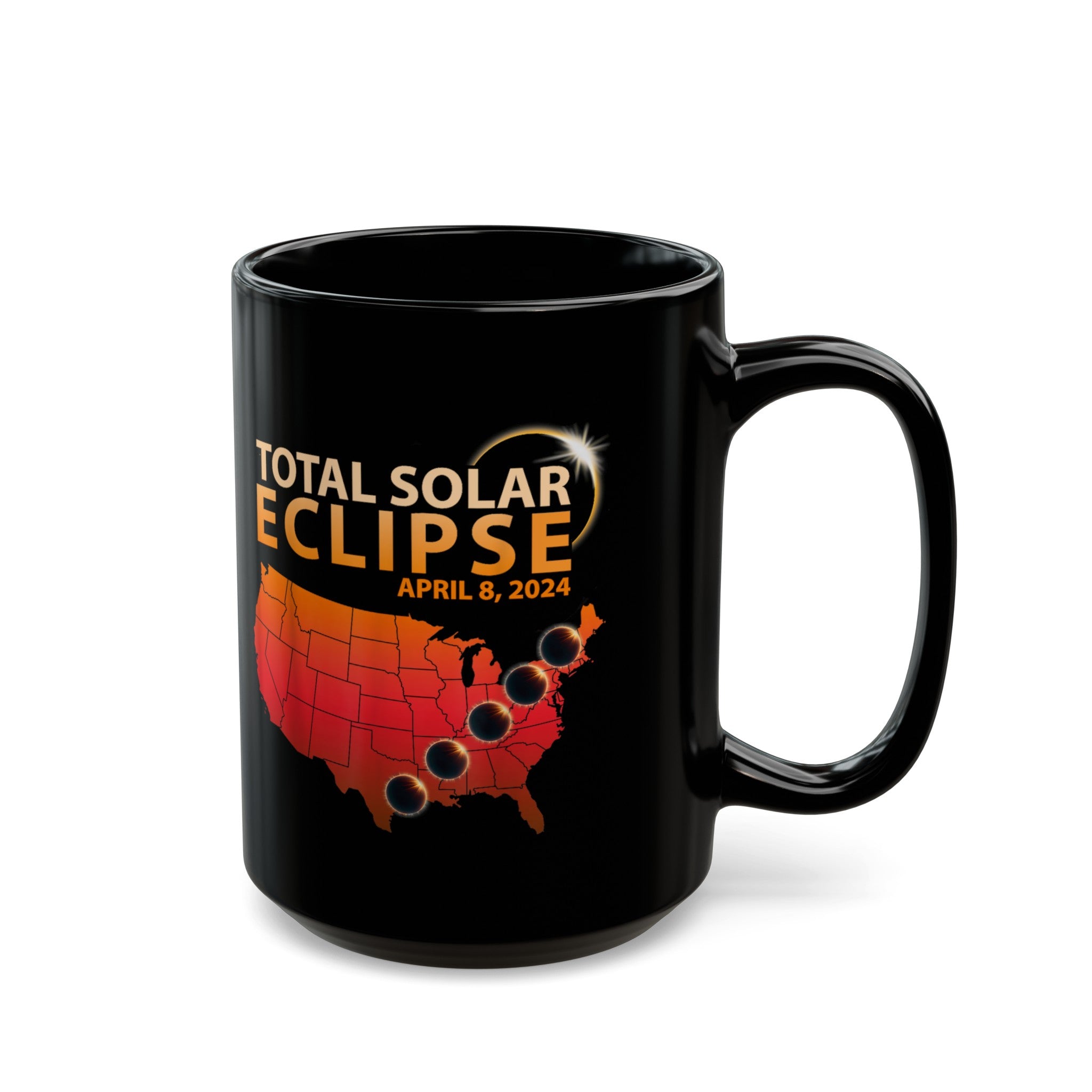 Total Solar Eclipse Black Mug (11oz, 15oz)-Phoenix Styles