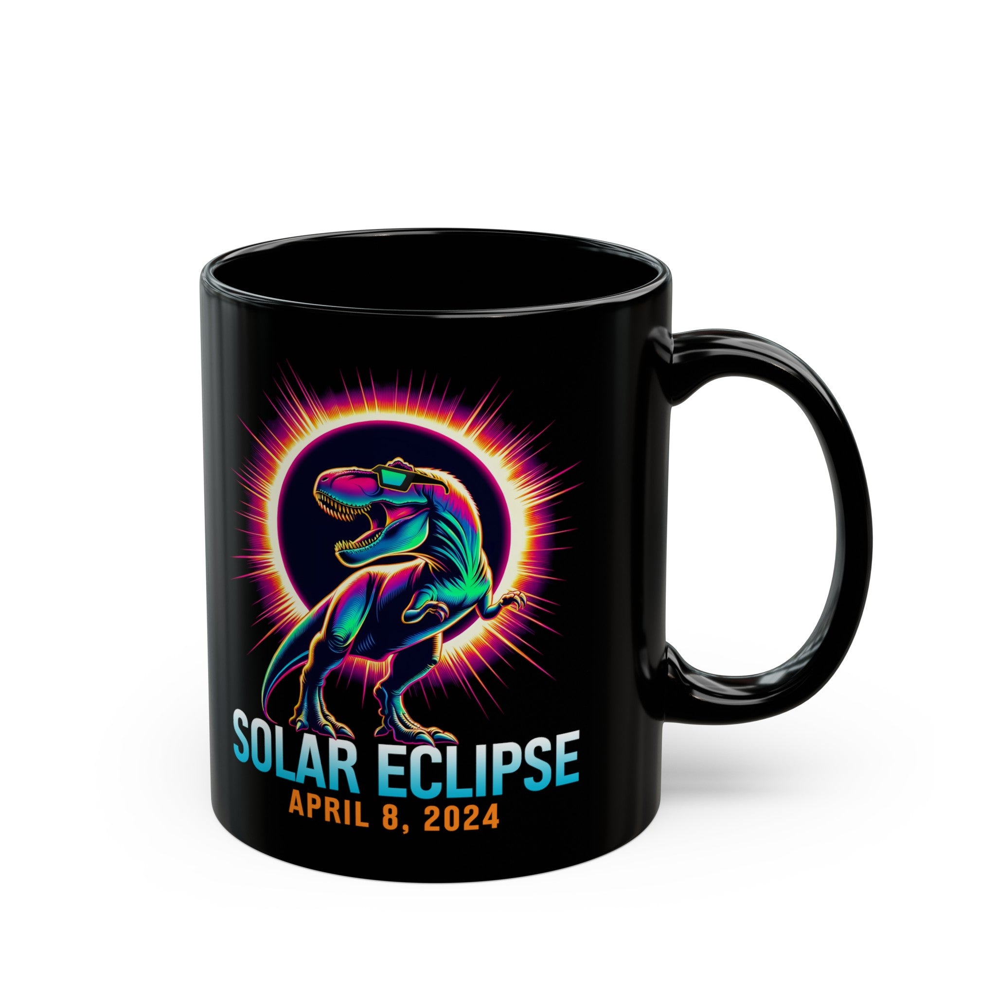 Dino Solar Eclipse Black Mug (11oz, 15oz)-Phoenix Styles