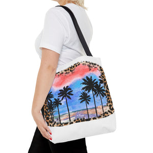 Summer with Leopard Background Tote Bag-Phoenix Styles