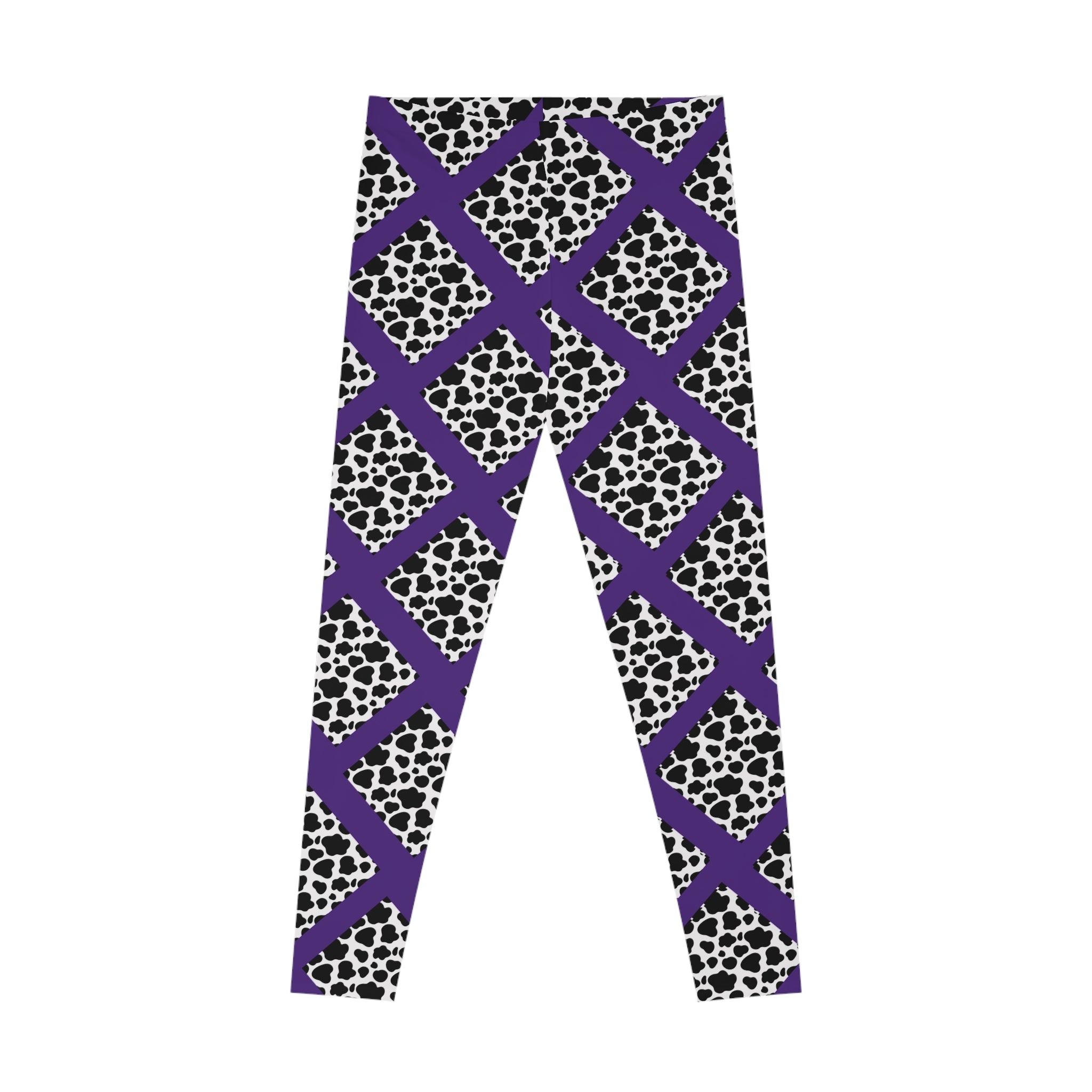 Jungle Beat Purple Cow Print Leggings