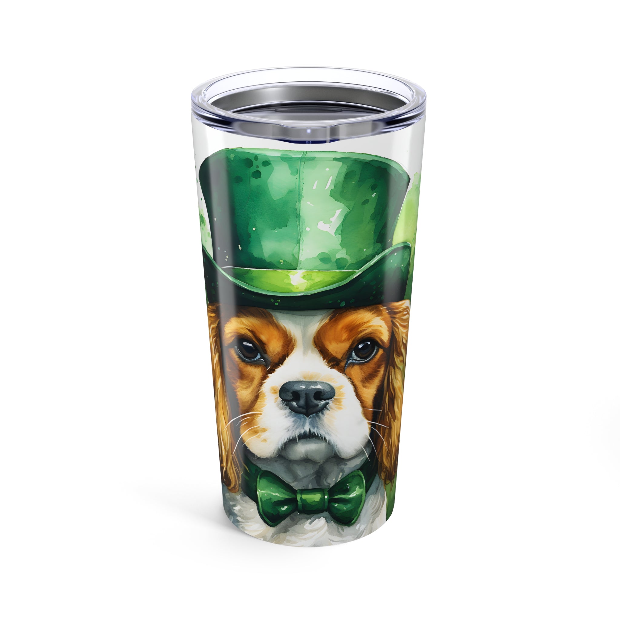 Cavalier King Charles Spaniel- St. Patrick's Day Dog Tumbler with Green Theme