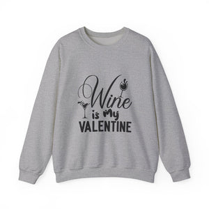 Wine Is My Valentine-Valentine's Day Crewneck Sweatshirt-Phoenix Styles