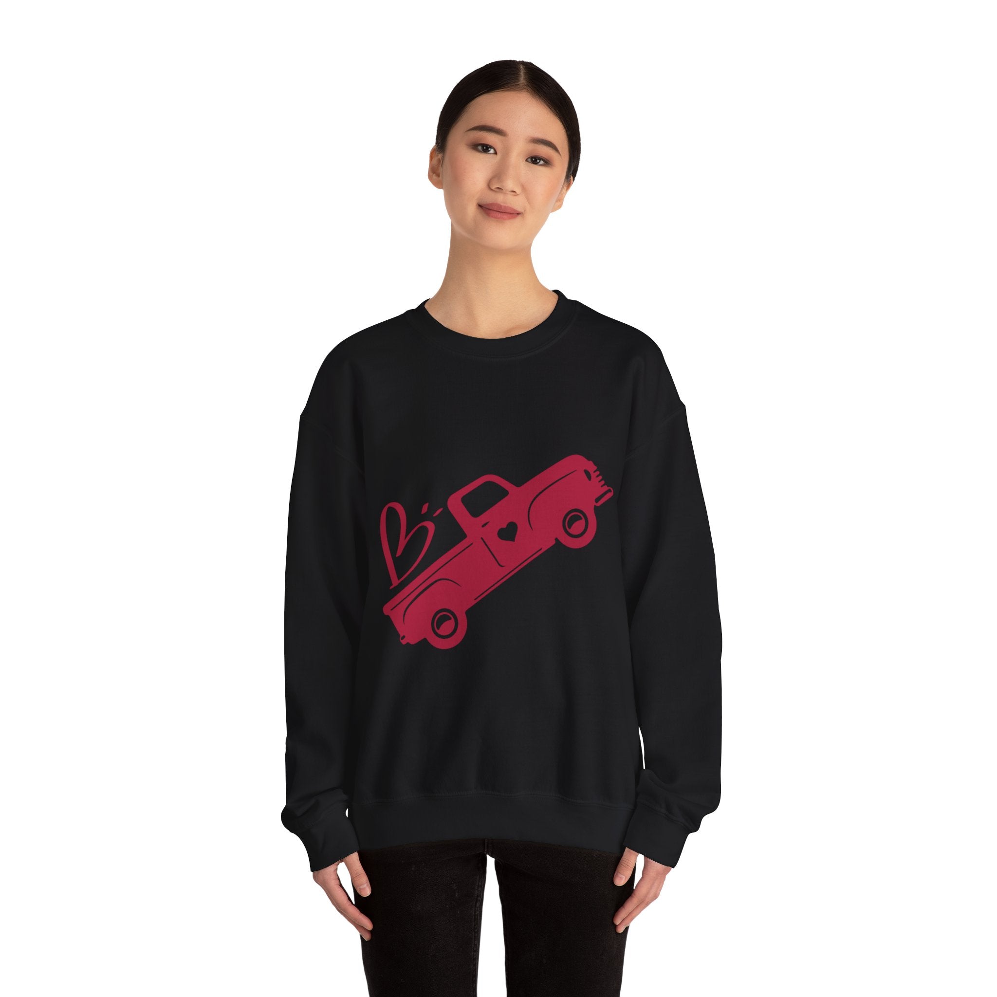 Valentine's Day Truck Crewneck Sweatshirt-Phoenix Styles