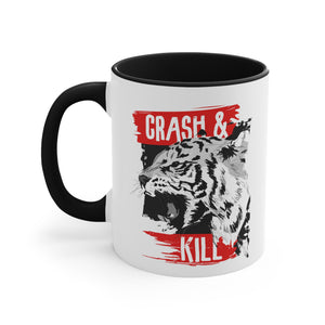 Tiger Crash and Kill Accent Coffee Mug, 11oz-Phoenix Styles