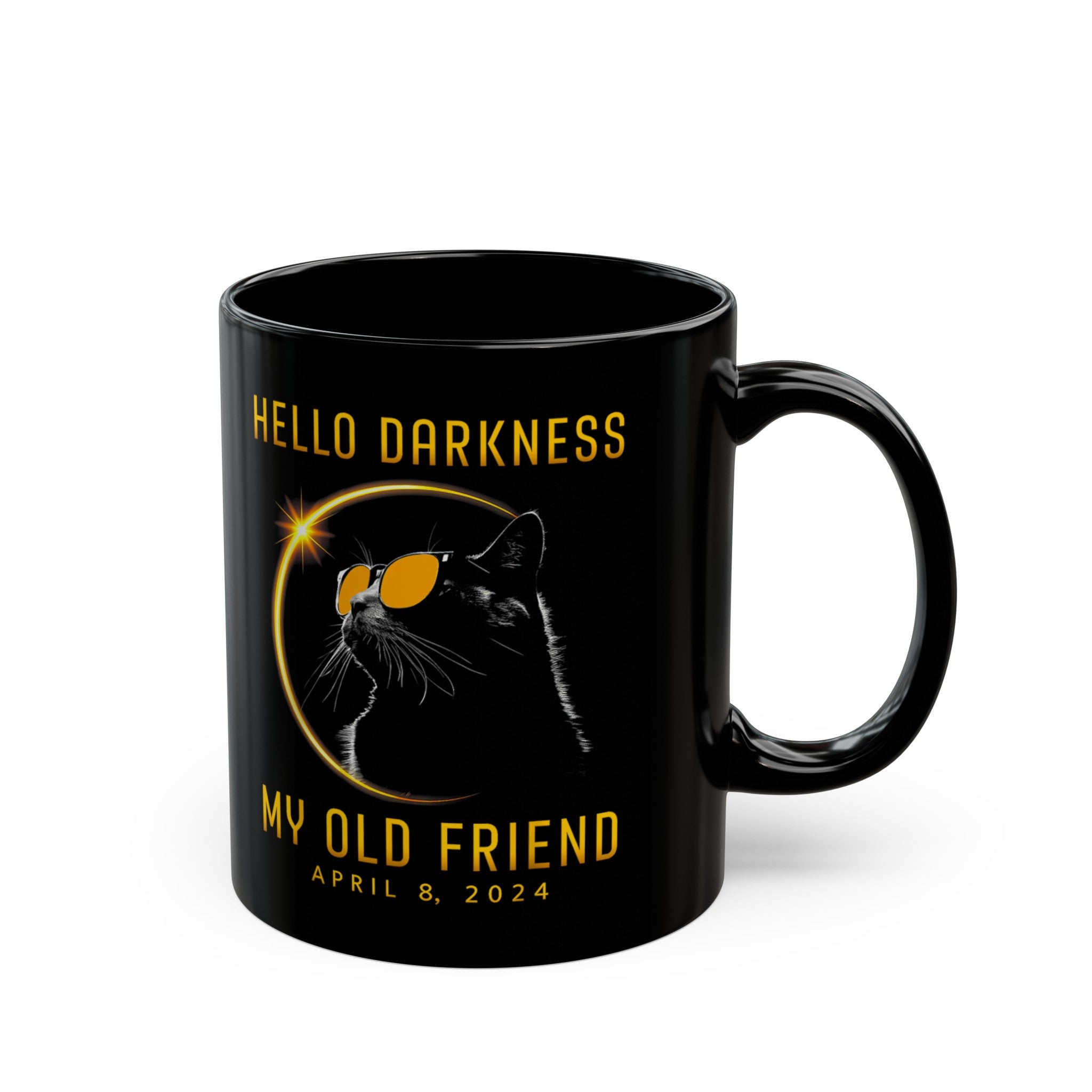 Cat Eclipse Black Mug (11oz, 15oz)-Phoenix Styles