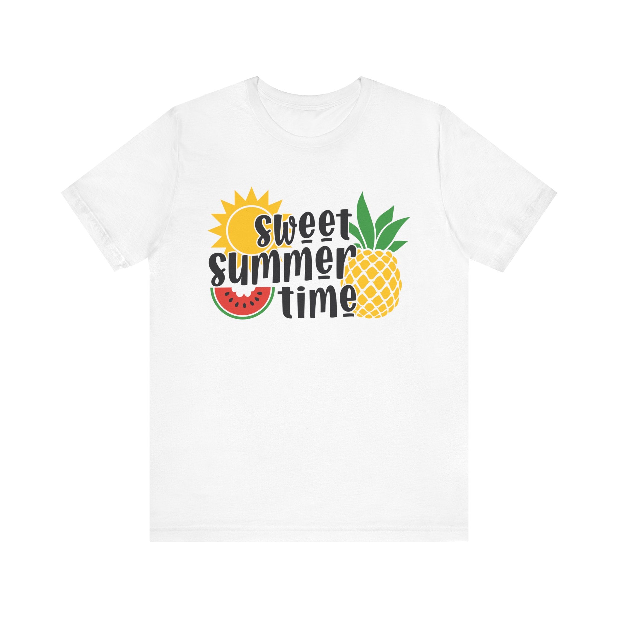 Sweet Summer Time Unisex Tee with Pineapple and Watermelon Design