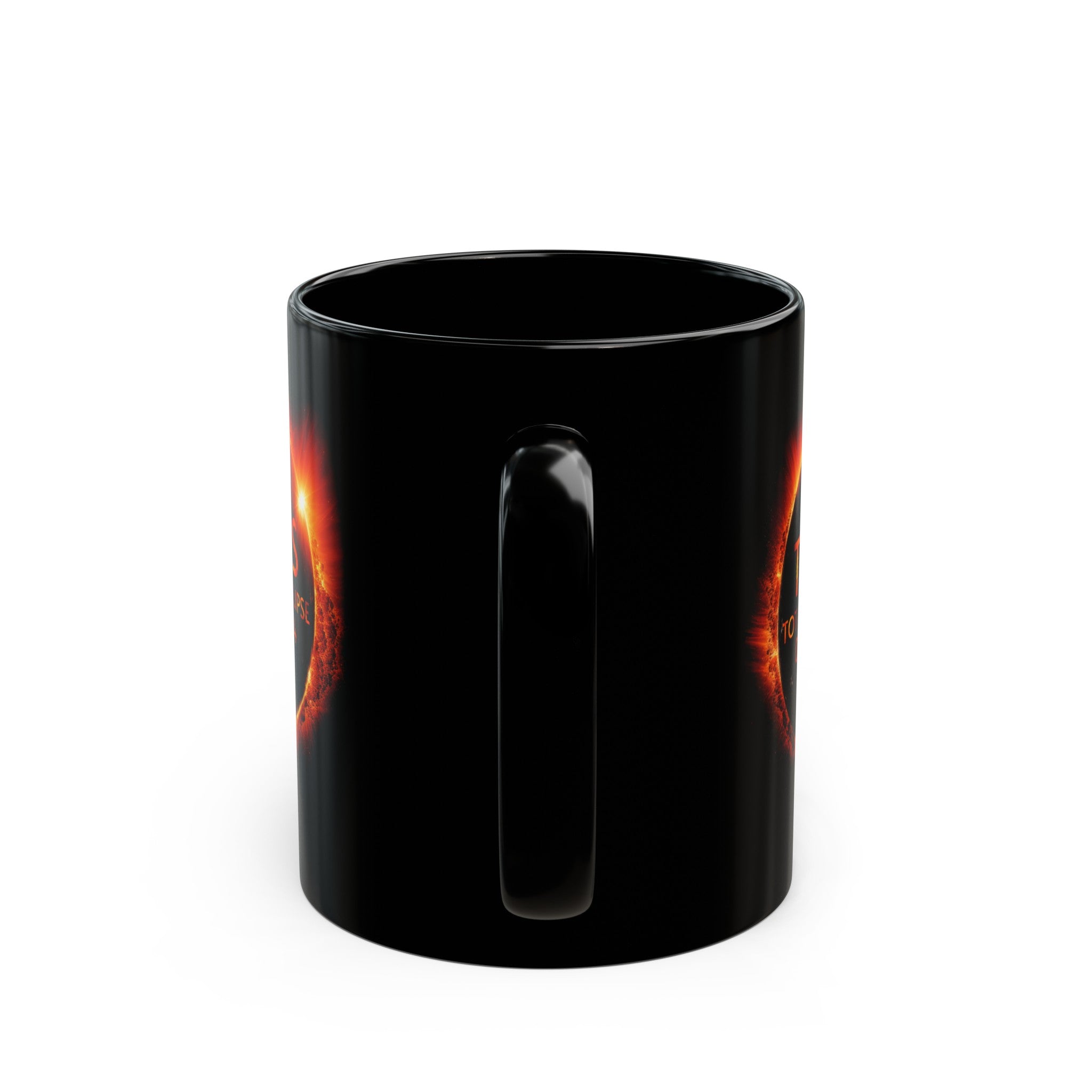 Texas Solar Eclipse Black Mug (11oz, 15oz)-Phoenix Styles