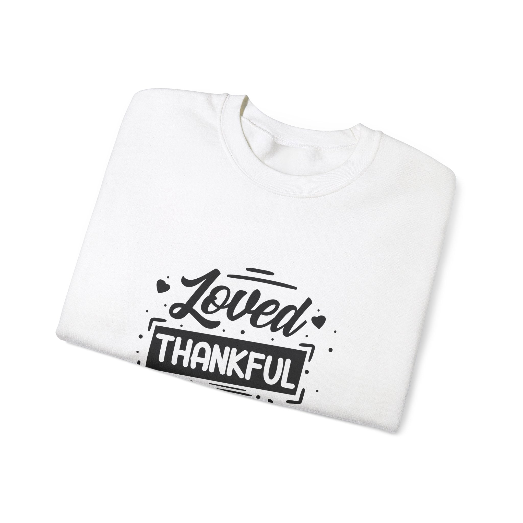 Loved Thankful and Blessed-Valentine's Day Crewneck Sweatshirt-Phoenix Styles