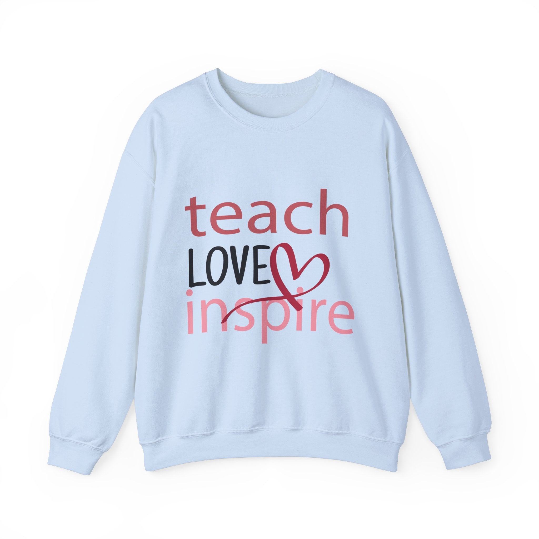 Teach Love Inspire Valentine's Day Crewneck Sweatshirt-Phoenix Styles