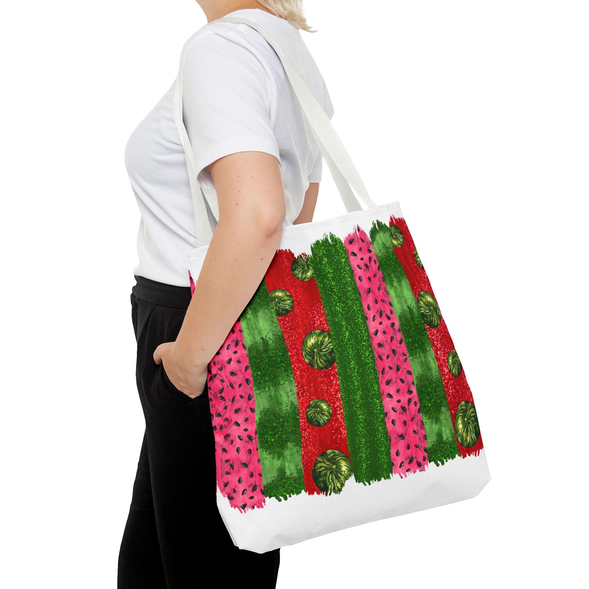 Watermelon Bursh Stroke Tote Bag-Phoenix Styles