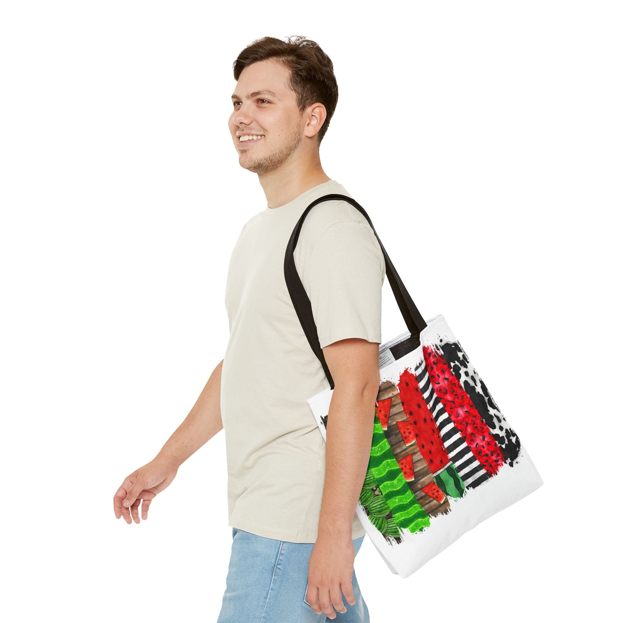 Watermelon Brush Stroke Tote Bag-Phoenix Styles