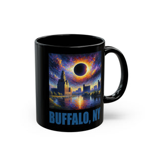 Buffalo NY Solar Eclipse Black Mug (11oz, 15oz)-Phoenix Styles