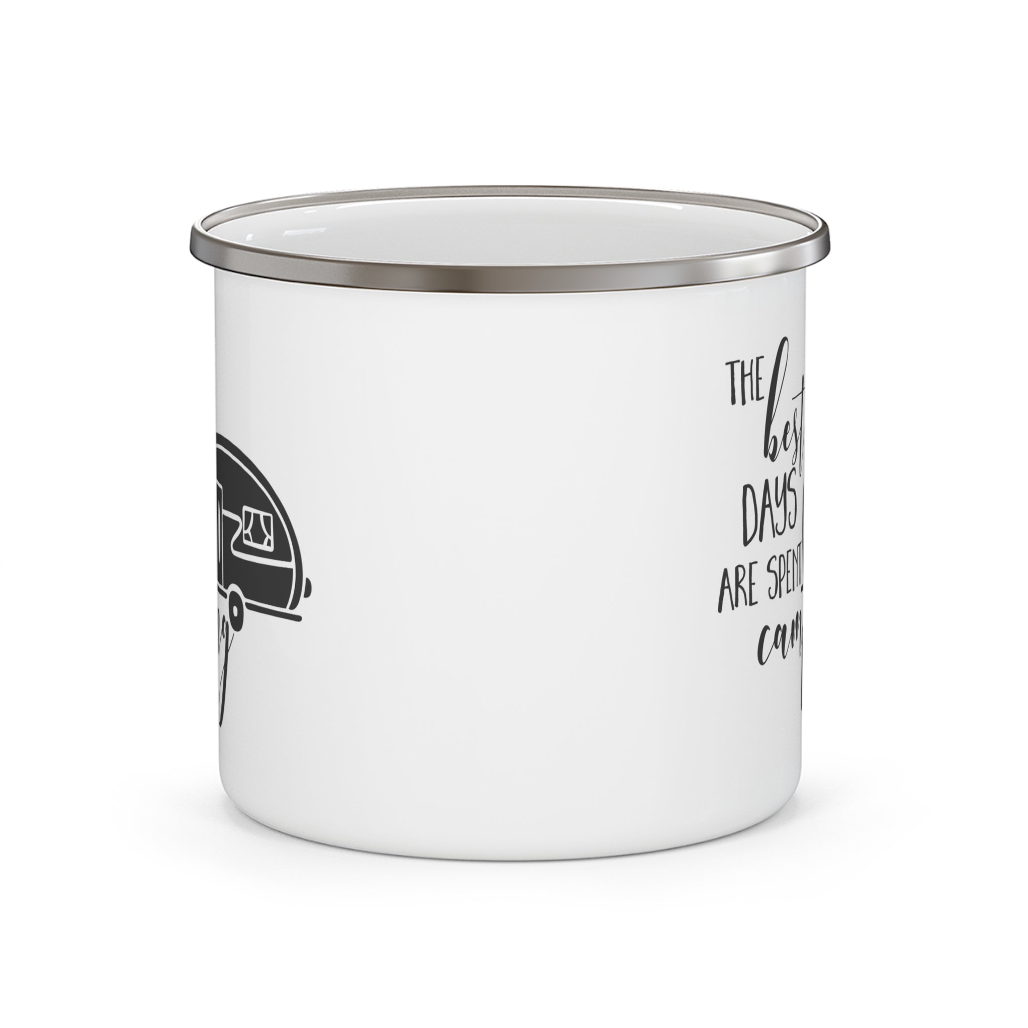 Enamel Camping Mug - "The Best Days are Spent Camping" - Nature Lover's Outdoor Coffee Cup