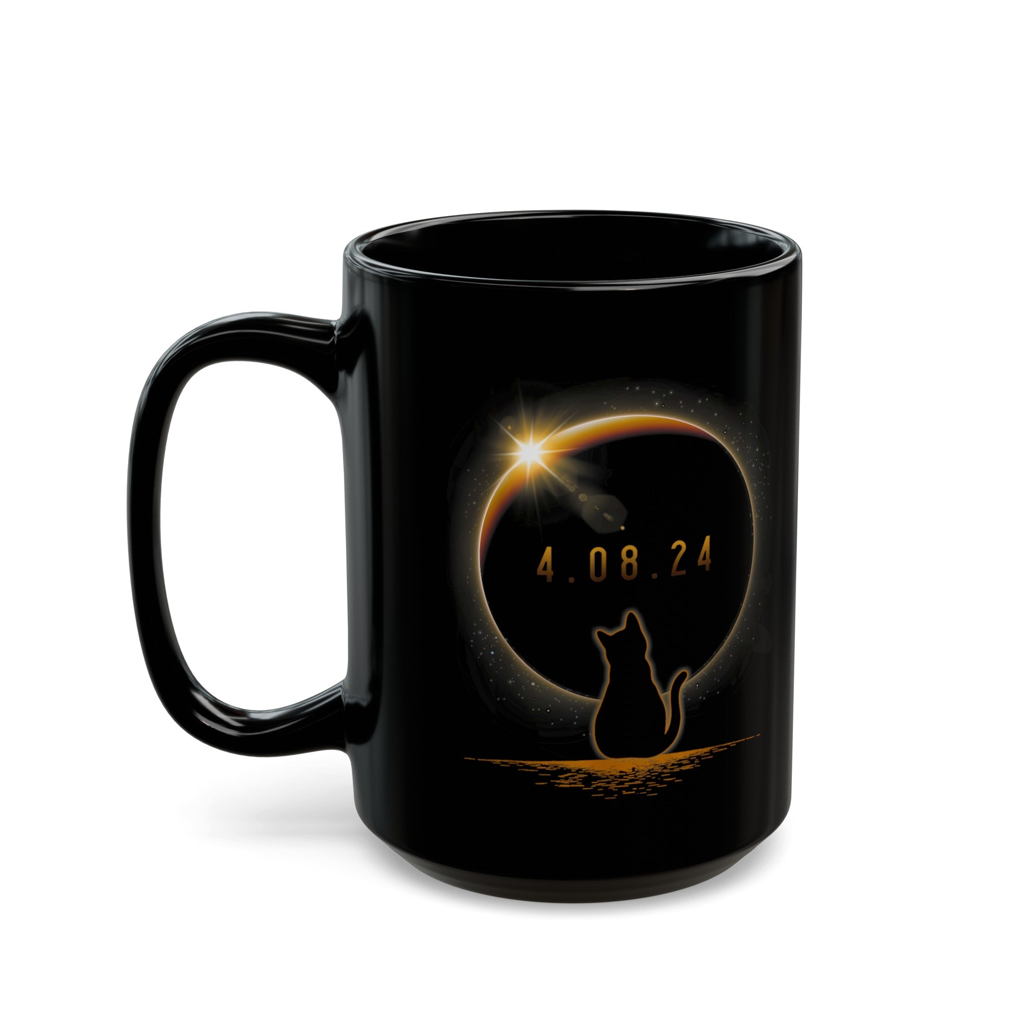 Solar Cat Black Mug (11oz, 15oz)-Phoenix Styles