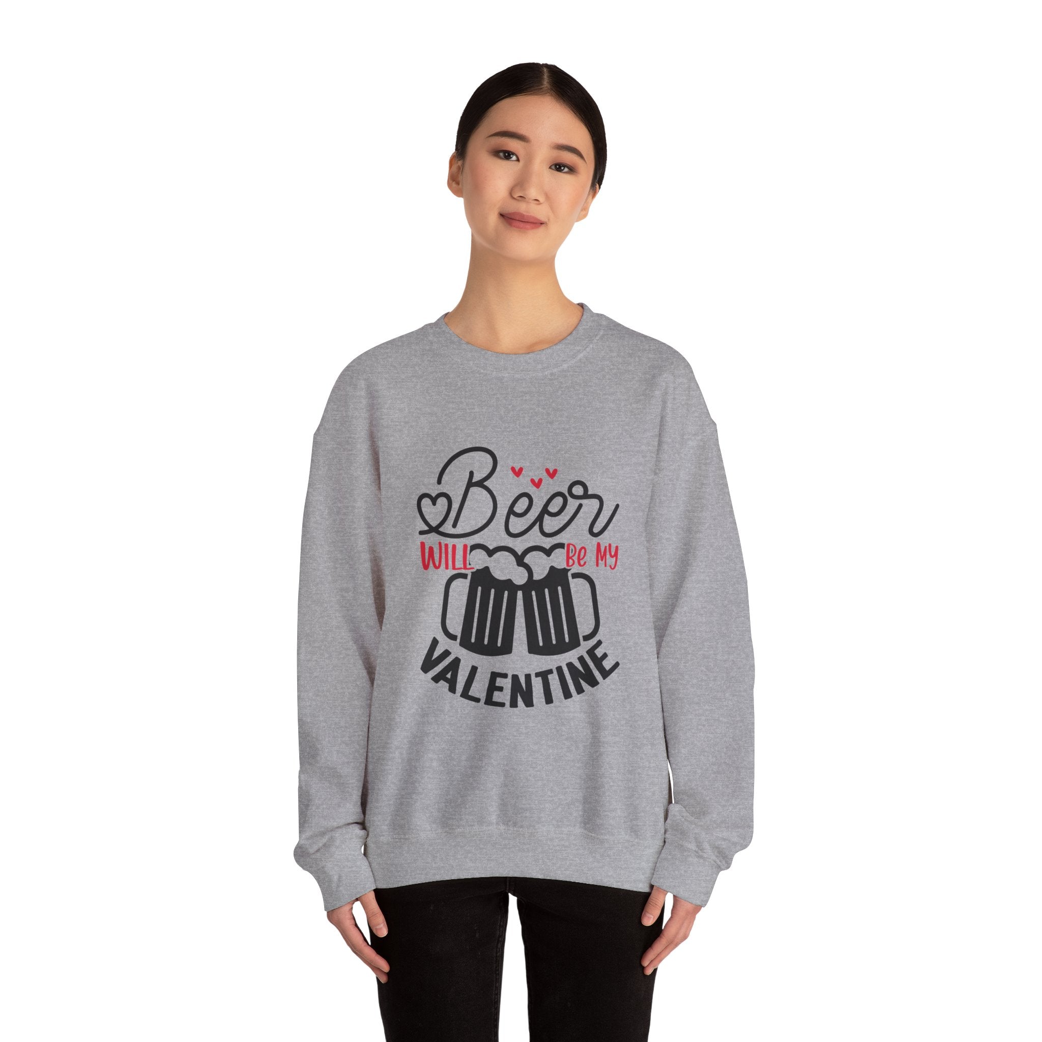 Beer Is My Valentine-Valentine's Day Crewneck Sweatshirt-Phoenix Styles